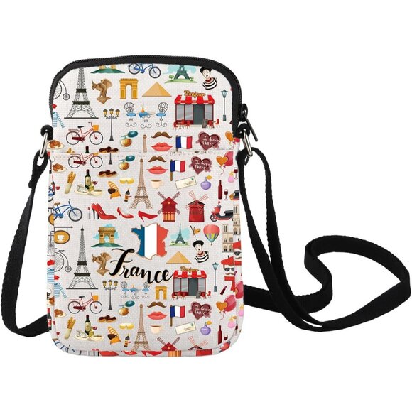 Handbags - France Paris Landmarks Cross Body Shoulder Bag for Women Unisex Souvenir Gift